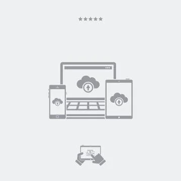 Multi devices cloud icon Stock Illustration