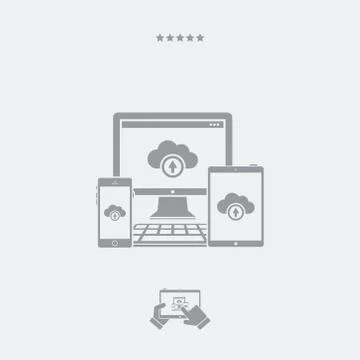 Multi devices cloud icon Stock Illustration
