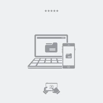 Multi devices folder synchronization Illustrazione stock