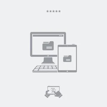 Multi devices folder synchronization Illustrazione stock