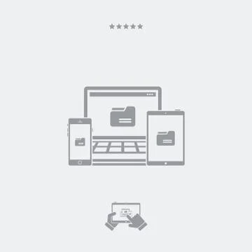 Multi devices folder synchronization Illustrazione stock