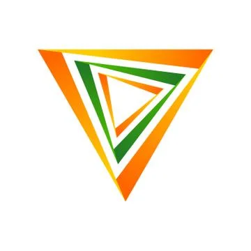 Multi Dimensions Triangle Symbol Logo Design Stock Illustration