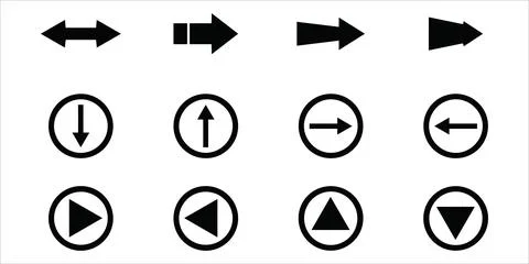Multi Directional Diagonal and Corner Icons Stock Illustration