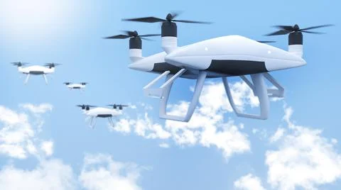 Multi-Drone Collaboration for Various Tasks,Using drones to find information Stock Illustration