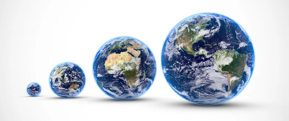 Multi earths isolated Stock Illustration