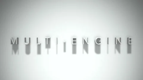 Multi engine 3D title animation white text on a white background Video stock 298896484