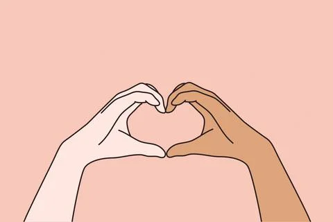 Multi ethnic and multicultural love concept Stock Illustration