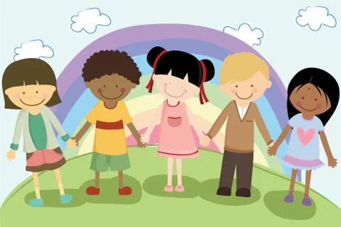 Multi ethnic children Illustrazione stock