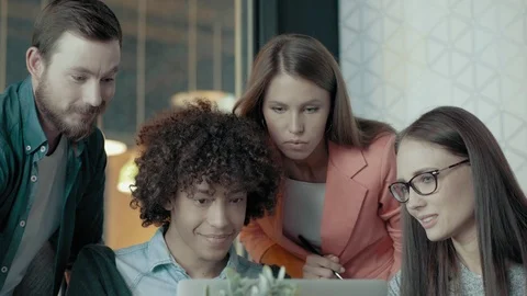 Multi-Ethnic Creative Business Team Meeting And Brainstorming In Office Female Video stock 93237379