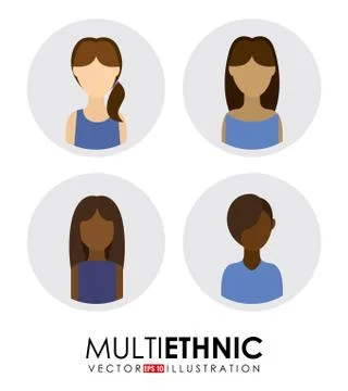 Multi ethnic design, vector illustration eps10 graphic Illustrazione stock