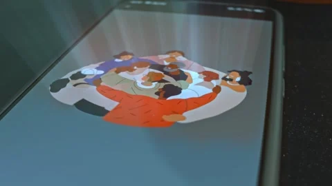 Multi ethnic group of people embracing each other in a circle, presentation Stock Footage 304837086