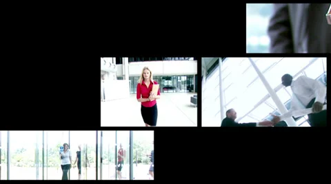 Multi ethnic group of young professionals in relaxed meeting area of large Vídeo Stock 32719727