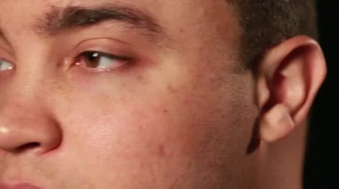 Multi-Ethnic Guy Look Left Smile Stock Footage 8989083