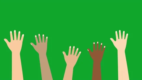 Multi-ethnic silhouette hands animation. Video stock 161395199