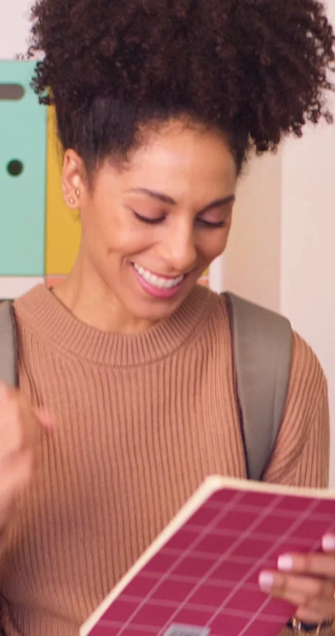 Multi-ethnic student passes test, exam results, happy jumping for joy Stock Footage 244580149