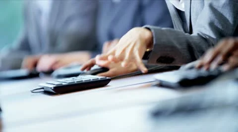 Multi Ethnic Team Financial Traders Hands Only Stock Footage