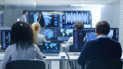 Multi-Ethnic Team of Research Engineers, Neural Network Architects, Programmists Stock Footage 81268614