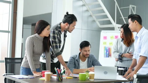 Multi Ethnics Teamwork Collaboration Team Meeting Communication concept in Busin Stock Footage 146155145