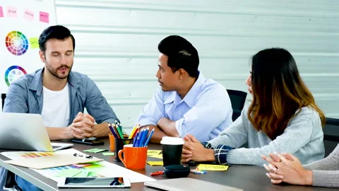 Multi Ethnics Teamwork Collaboration Team Meeting Communication concept in Busin Vidéo 146164000