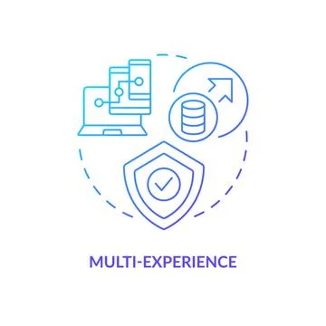 Multi experience blue gradient concept icon Stock Illustration