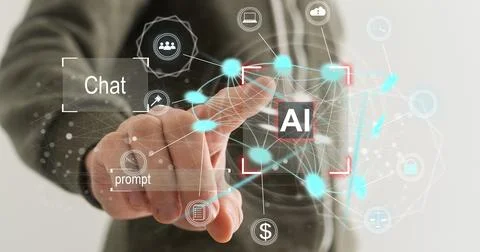 Multi exposure of man's hands holding and using a digital device and data theme Stock Photos