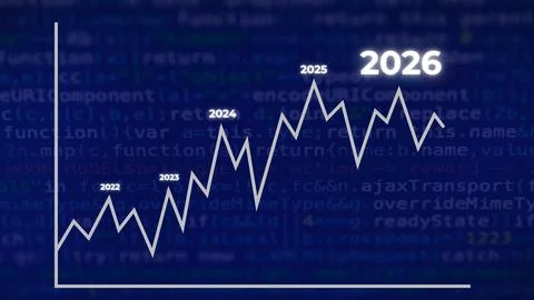 Multi exposure of virtual abstract financial graph interface on blurry Stock Illustration