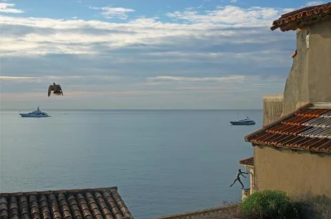 Multi-faceted composition with a dove Stock Photos