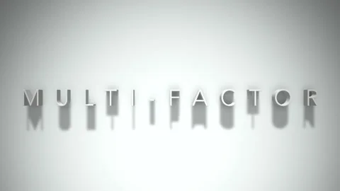 Multi factor 3D title animation white text on a white background Stock Footage 299372601