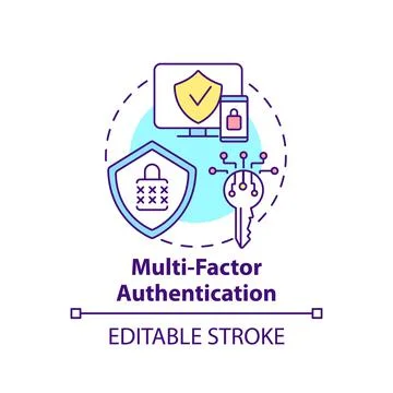 Multi-factor authentication concept icon Stock Illustration