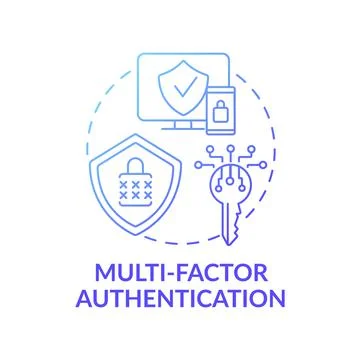 Multi-factor authentication concept icon Stock Illustration