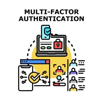 Multi factor authentication concept protecting digital data access Stock Illustration