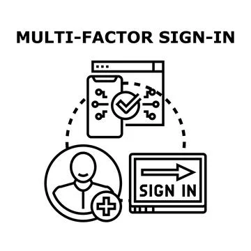 Multi factor authentication ensuring secure digital access login Stock Illustration