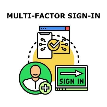 Multi factor authentication ensuring secure digital access login Stock Illustration