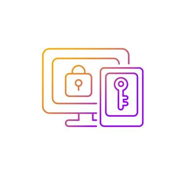 Multi-factor authentication gradient linear vector icon Stock Illustration