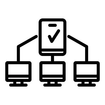 Multi-factor authentication icon, outline style Stock Illustration