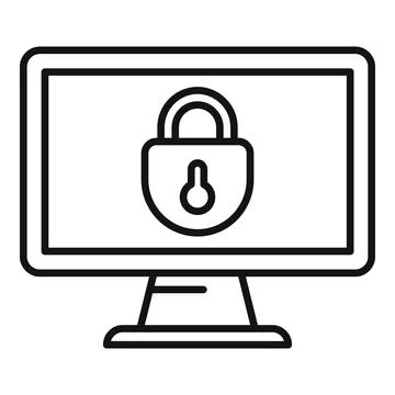 Multi-factor authentication icon, outline style イラスト素材