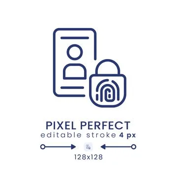 Multi-factor authentication linear desktop icon 스톡 일러스트