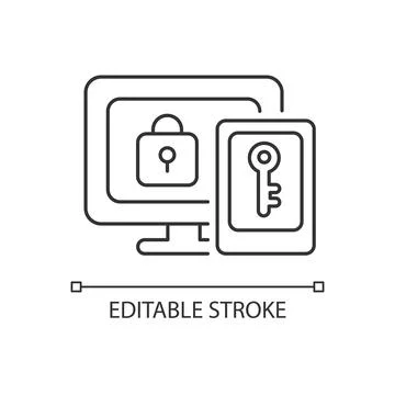 Multi-factor authentication linear icon Stock Illustration