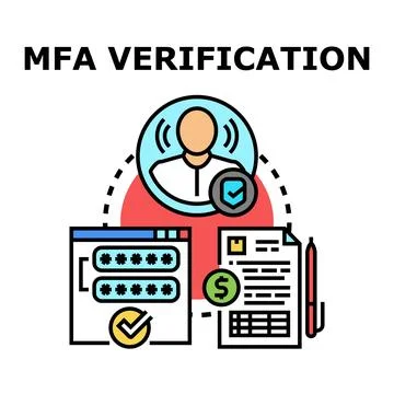 Multi factor authentication processing secure online user verification Stock Illustration