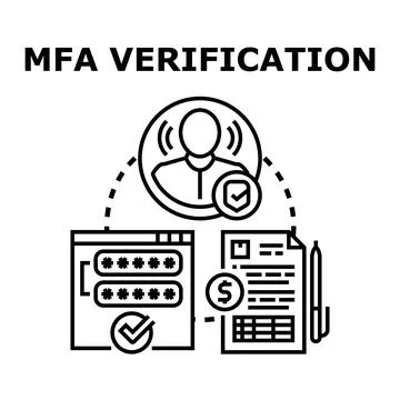 Multi factor authentication processing secure online user verification Stock Illustration