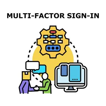 Multi factor sign in cybersecurity concept 스톡 일러스트