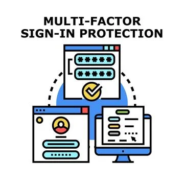 Multi factor sign in protection concept developing secure digital access Stock-Illustration