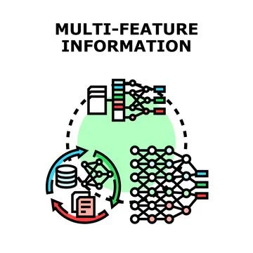 Multi feature information processing concept vector illustration Stock Illustration
