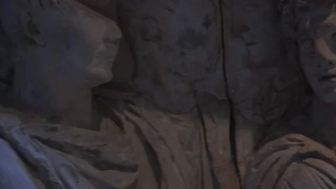 Multi-Figure Relief Sculpture, Ashmolean Musuem, Oxford University, England, UK Stock Footage 325523541
