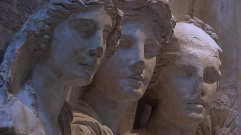 Multi-Figure Relief Sculpture, Ashmolean Musuem, Oxford University, England, UK Stock Footage 325523575
