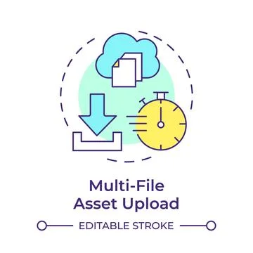 Multi-file asset upload multi color concept icon Stock Illustration