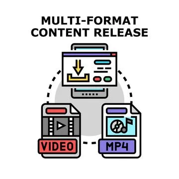 Multi format content release distributing digital media files イラスト素材