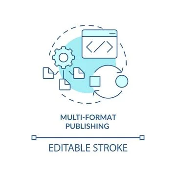 Multi-format publishing turquoise concept icon イラスト素材