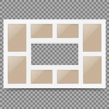 Multi frame set with empty space. Photo frame. Photo frame collage. Multi fra Stock Illustration