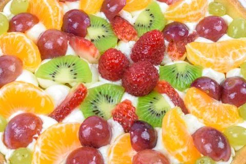 Multi-fruit cake background Stock Photos